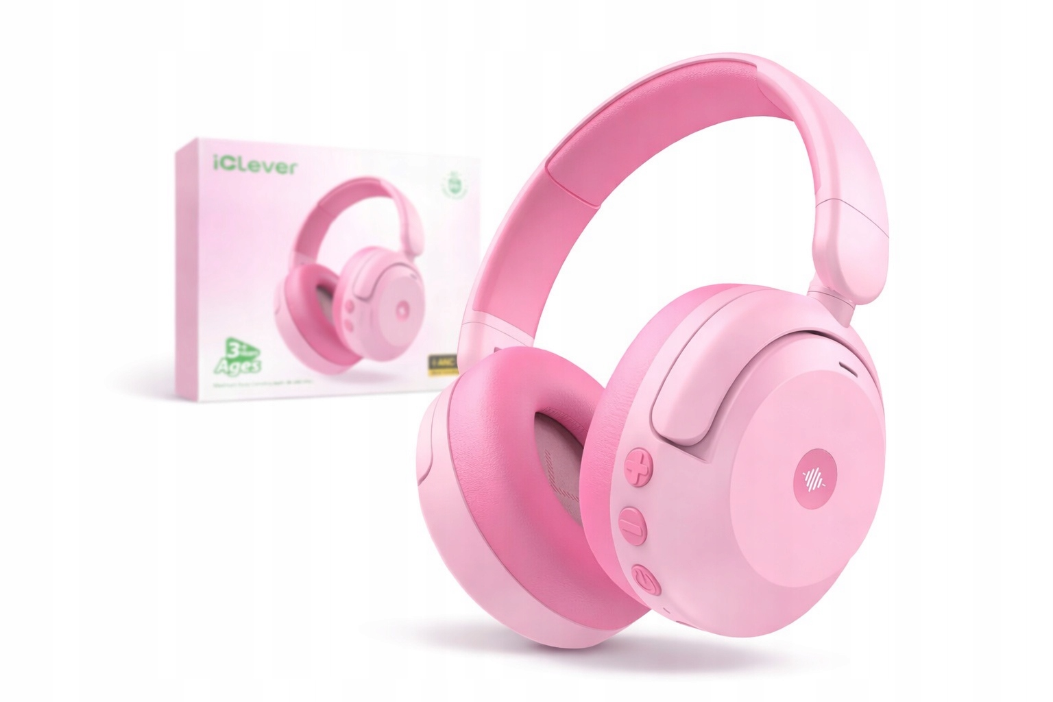 Sluchátka Bezdrátová přes uši pro děti iClever BTH20 Bluetooth Anc 80 dB