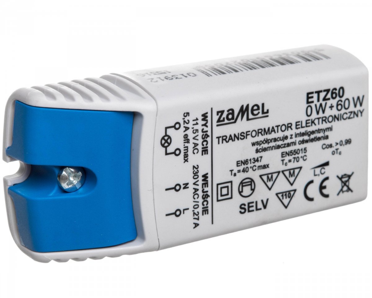 

Transformator Elektroniczny 230/11,5V 0-60W ETZ60
