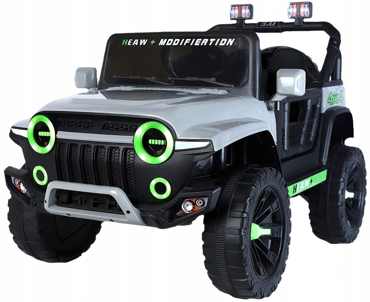 Jeep St 4x4 Auto na akumulator Skóra, Eva, Led, 12V 7ah, Bluetooth, App