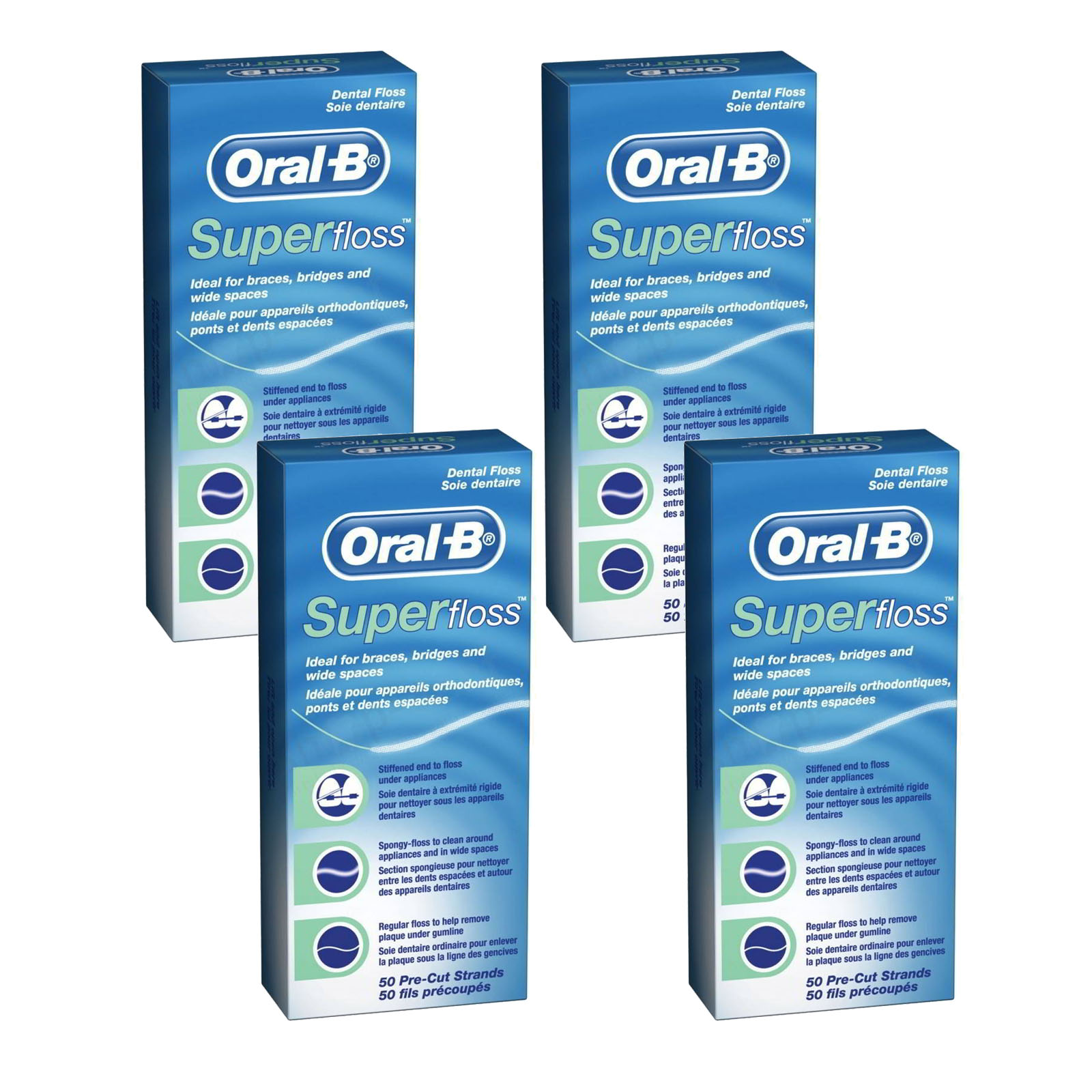

4 x Oral B Super Floss Nić Dentystyczna Mosty 50