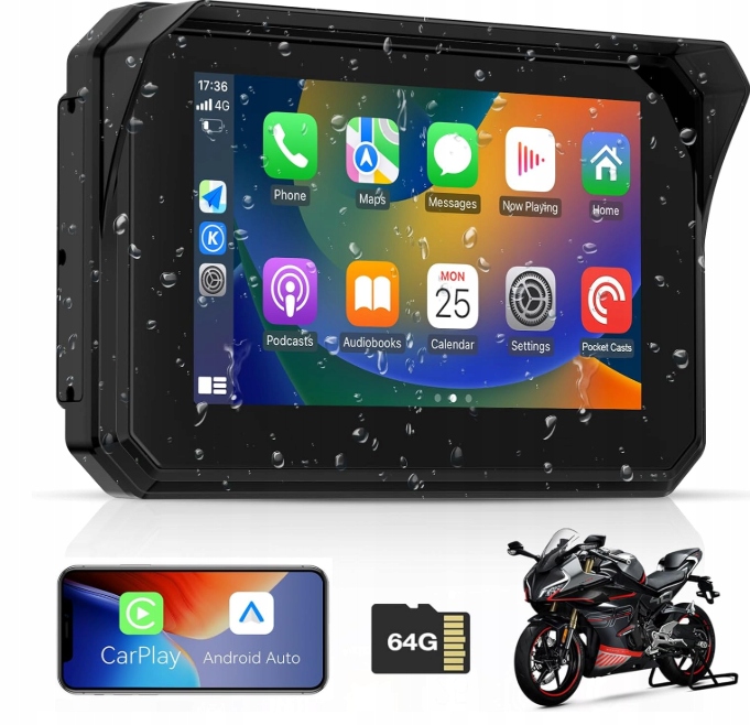 Motocyklová Navigácia Carplay A 5-PALCOVÝ Bezdrôtový Displej