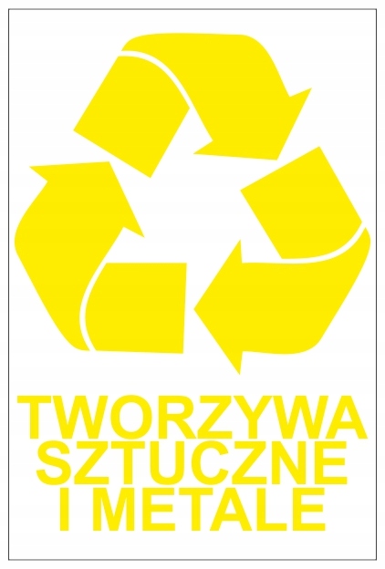 

Naklejki segregacja na kosze śmieci Plastik 20x30