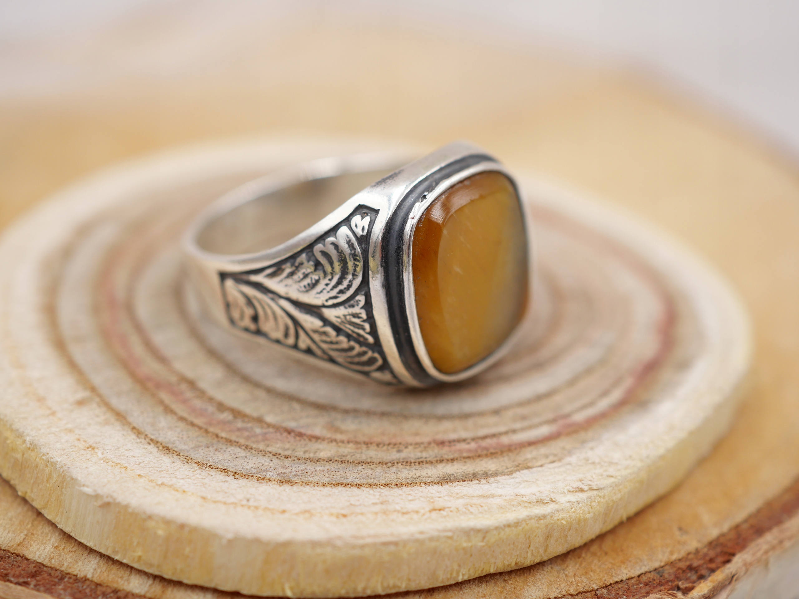 Srebrny 0,925 SYGNET wzór-30 naturalnyTYGRYSIE OKO Marka Inna marka