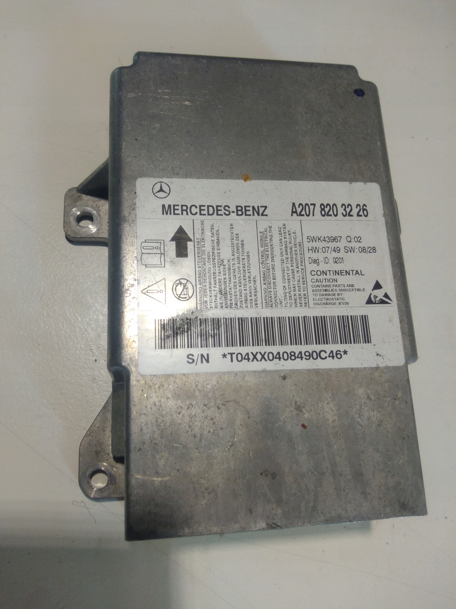 modulo airbag airbag MERCEDES W207 2078203226