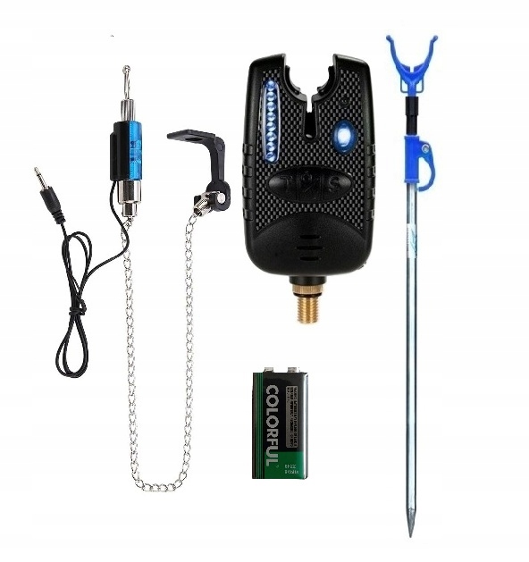 Sygnalizator Wodoodporny Wędkarski Linia 8LED+ Hanger Elektryczny+ Podpórka
