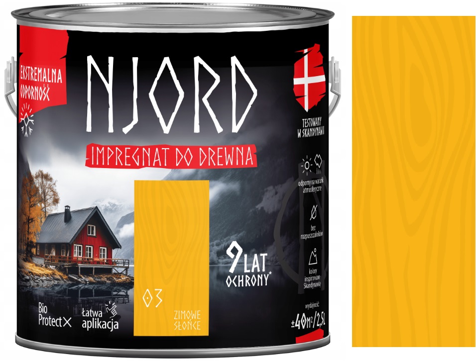 Njord Impregnat Do Drewna Do 9 Lat Ochrony Zimowe Słońce 03 2.5L