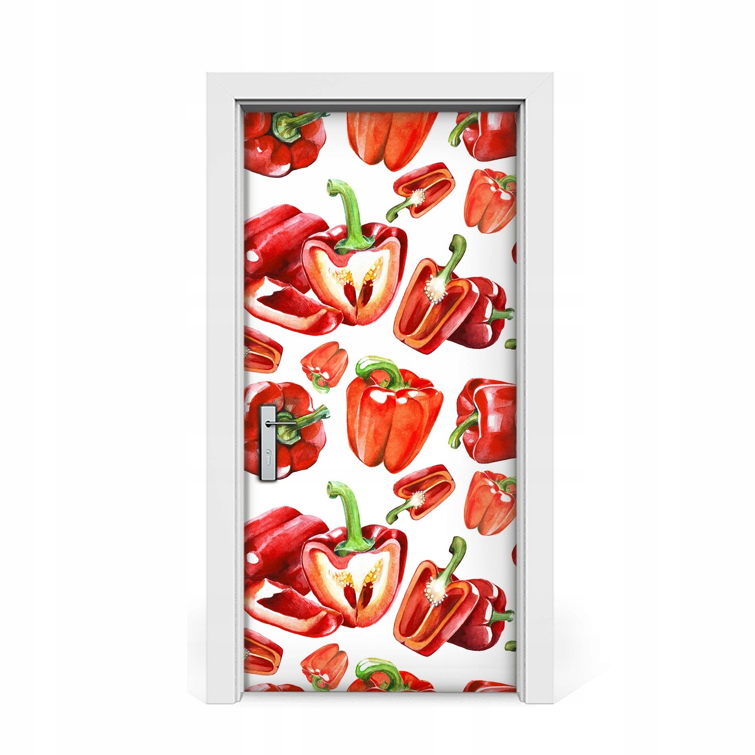 

Naklejka na drzwi okleina Czerwone papryki 95x205