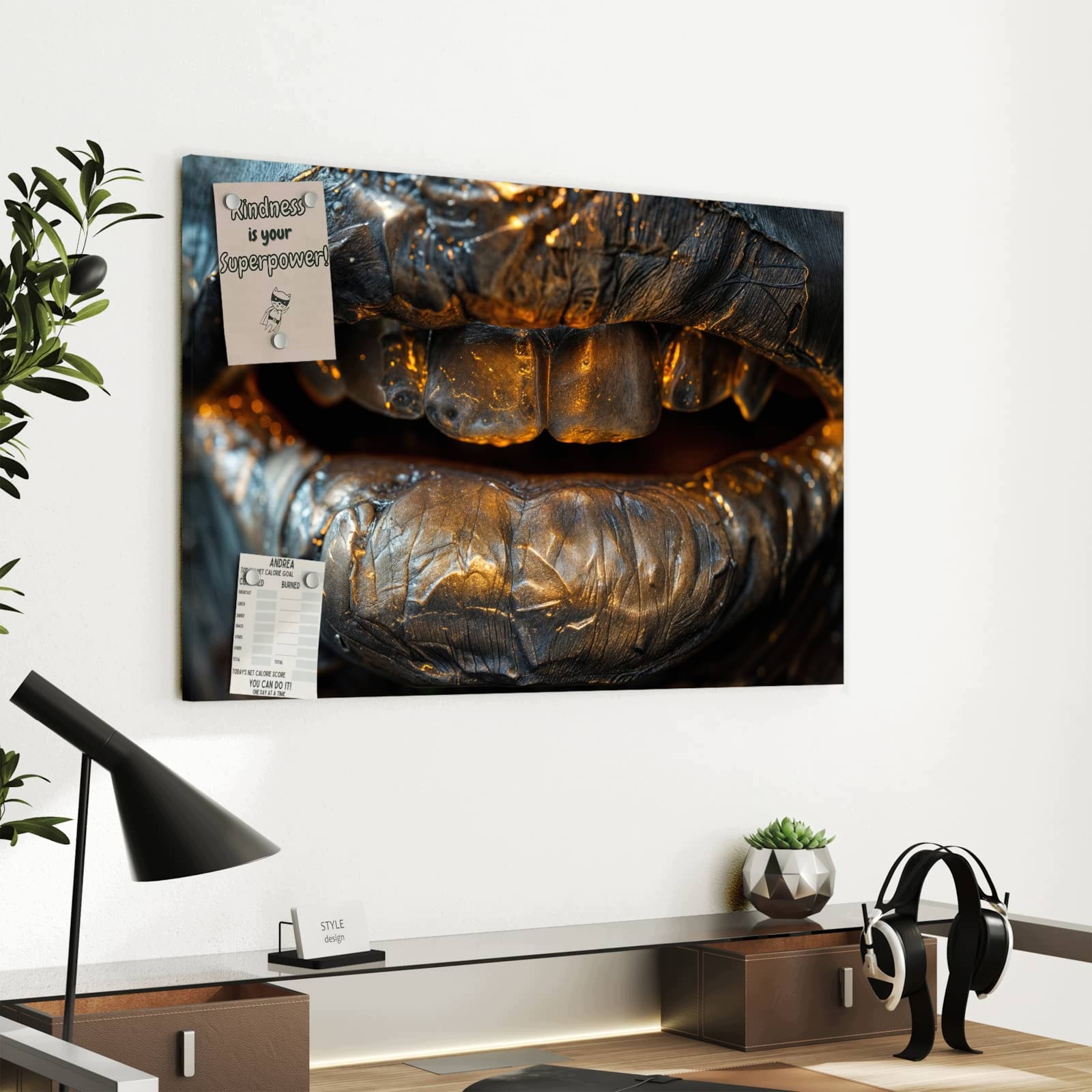 Magnetická tabule Kovový Rty 60 × 40 cm