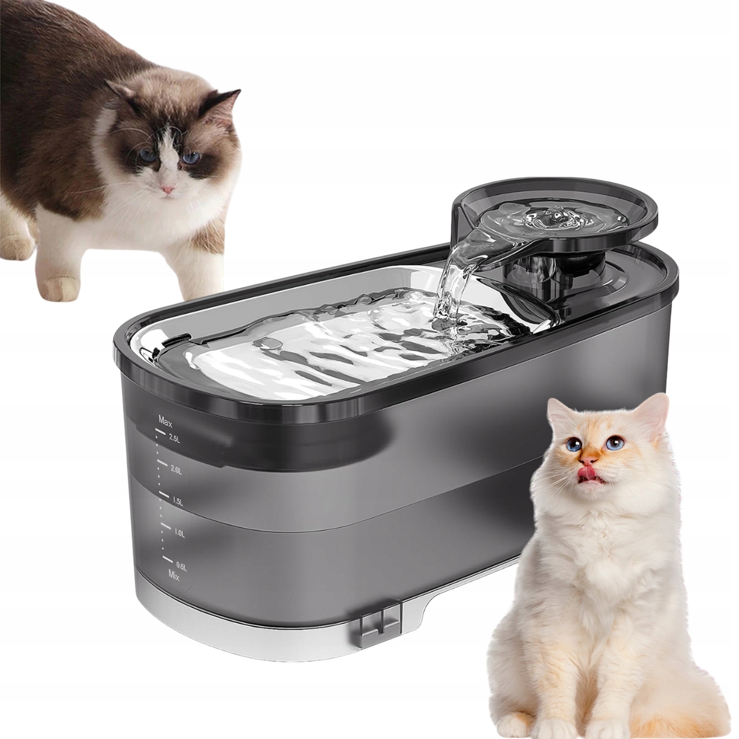 Levně Fontána Pro Domácí Zvířata 2.5 L Automatická Pro Psa Kočku Uhlíkový Filtr