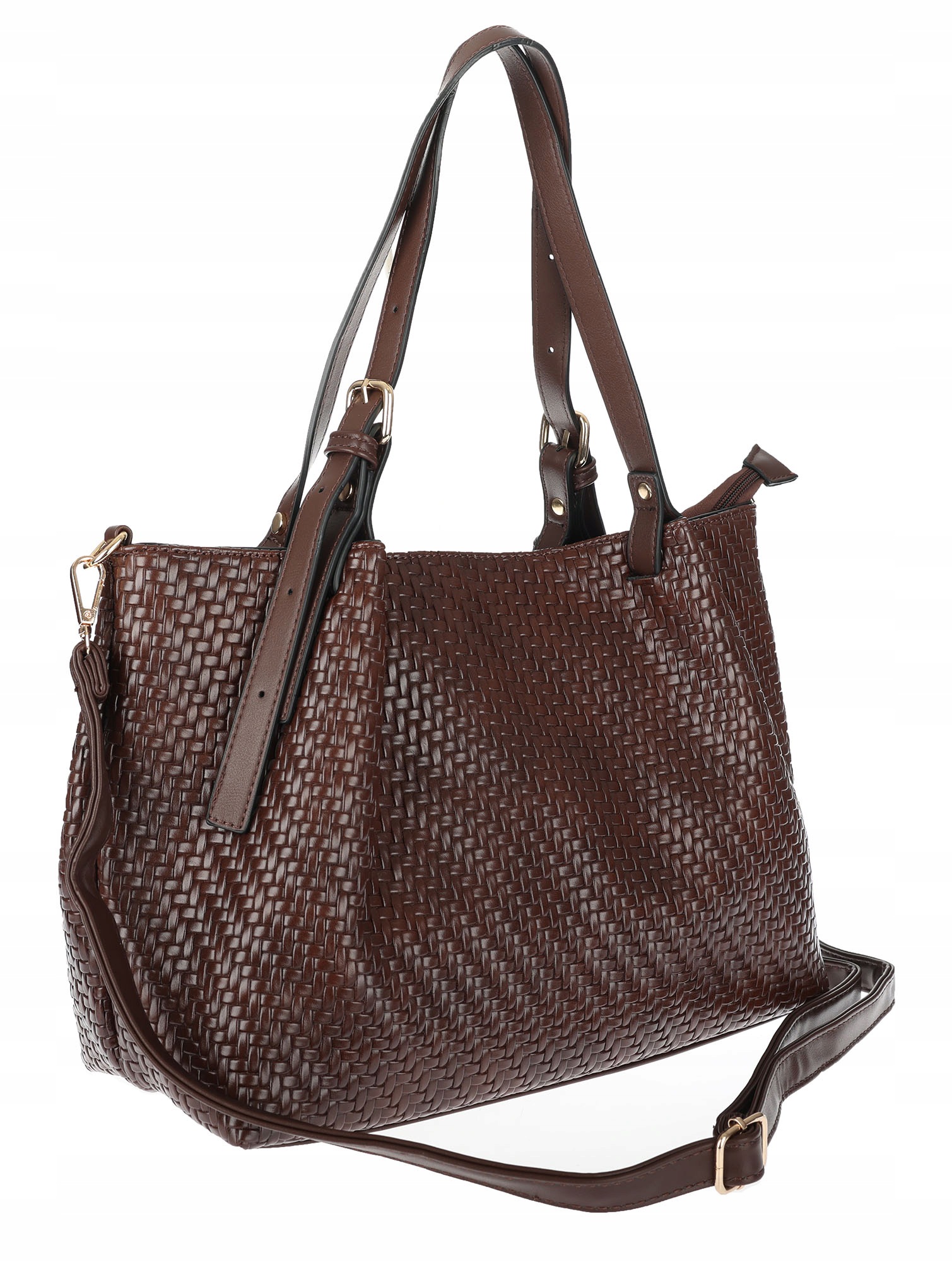 Dámská kabelka kufřík shopper prostorná elegantní přes rameno HJ397 Čokoláda