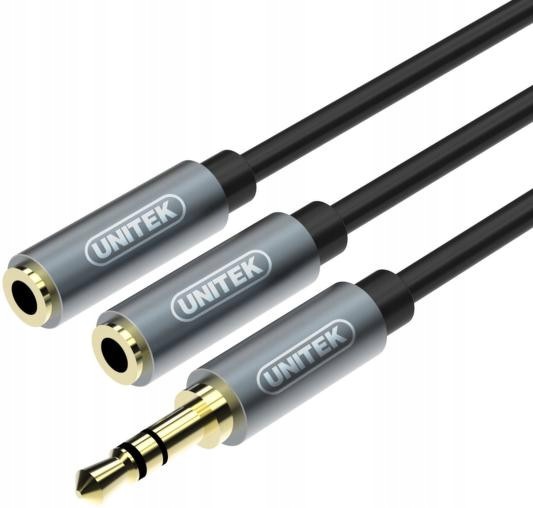 Przejściówka Unitek Y-C956ABK miniJack 3,5mm (M) 2x 3,5mm (f)