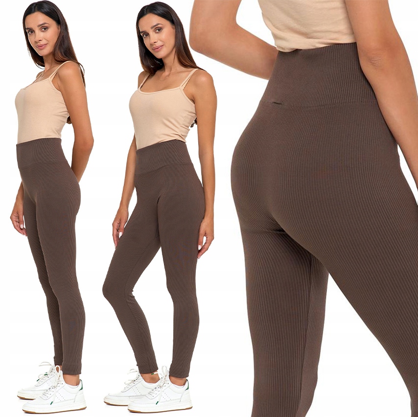 Moraj dámské Žebrované Sportovní Legíny s vysokým pasem L/XL