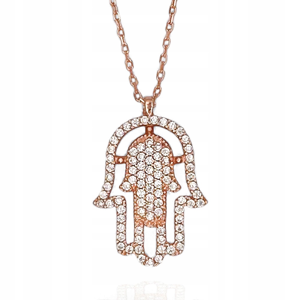 Stříbrný náhrdelník Hamsa Ruka Fatimy stříbro p. 925