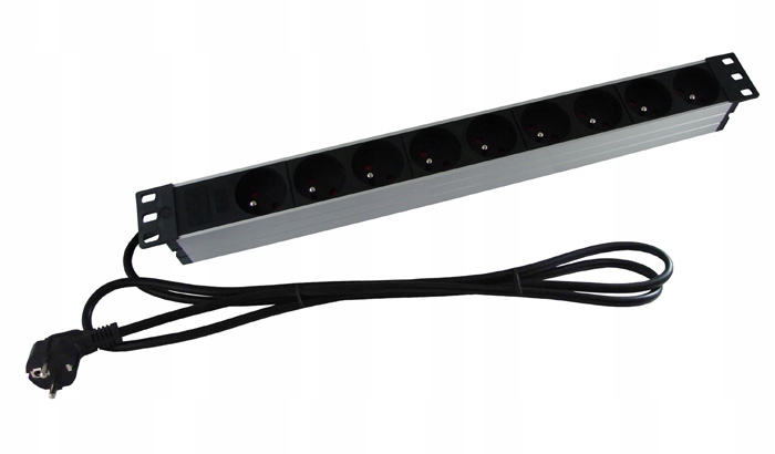 

Listwa PD-9/2M Rack 1U 19'' 9 gniazd kabel 2m
