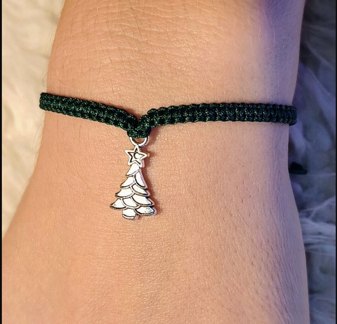 Bransoletka Świąteczna Choinka Prezent Mikołajki Celebrytka Makrama Marka bez marki