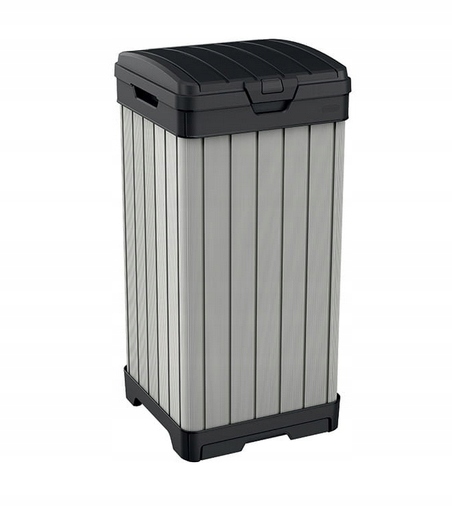 Kosz pojemnik na śmieci odpady Rockford 125L Szary Keter ozdobny zewnętrzny