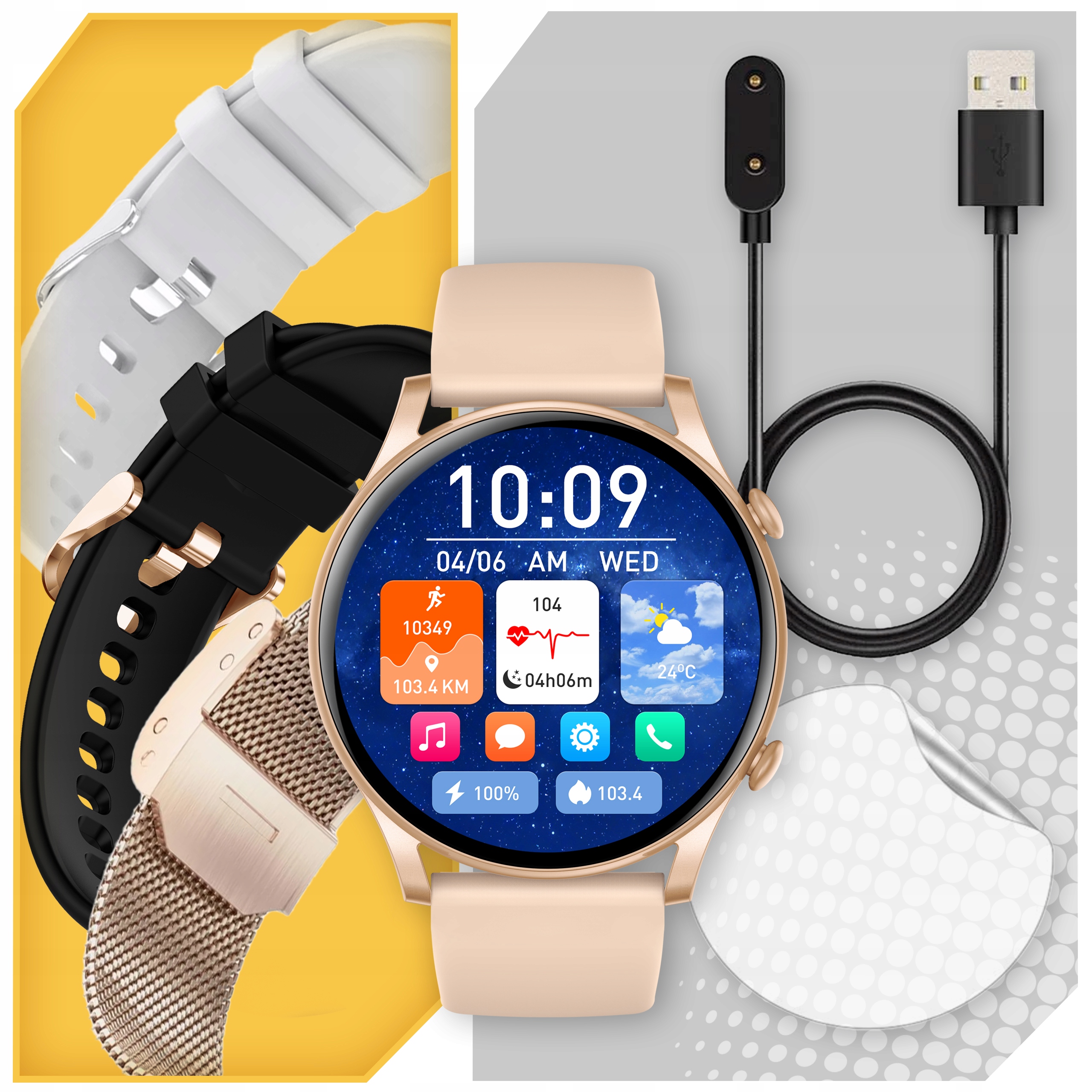 SMARTWATCH DAMSKI ZEGAREK PL MENU ROZMOWY SMART WATCH WODOODPORNY Kod producenta SMARTWATCH DAMSKI ZEGAREK