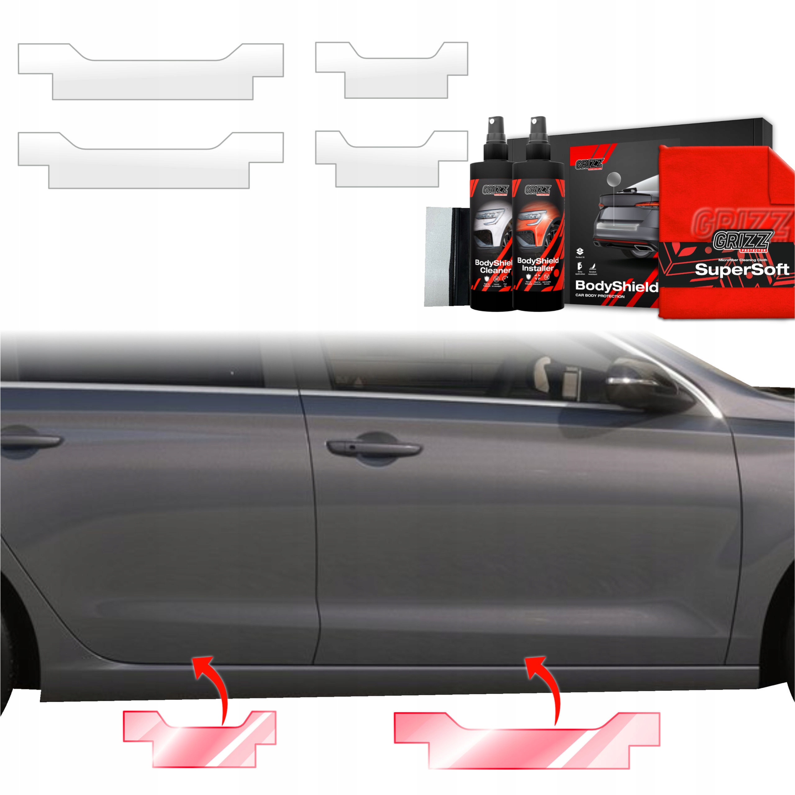 4v1 Fólie Ppf na prahy pro Hyundai i30 Hatchback (2020-2025) Grizz