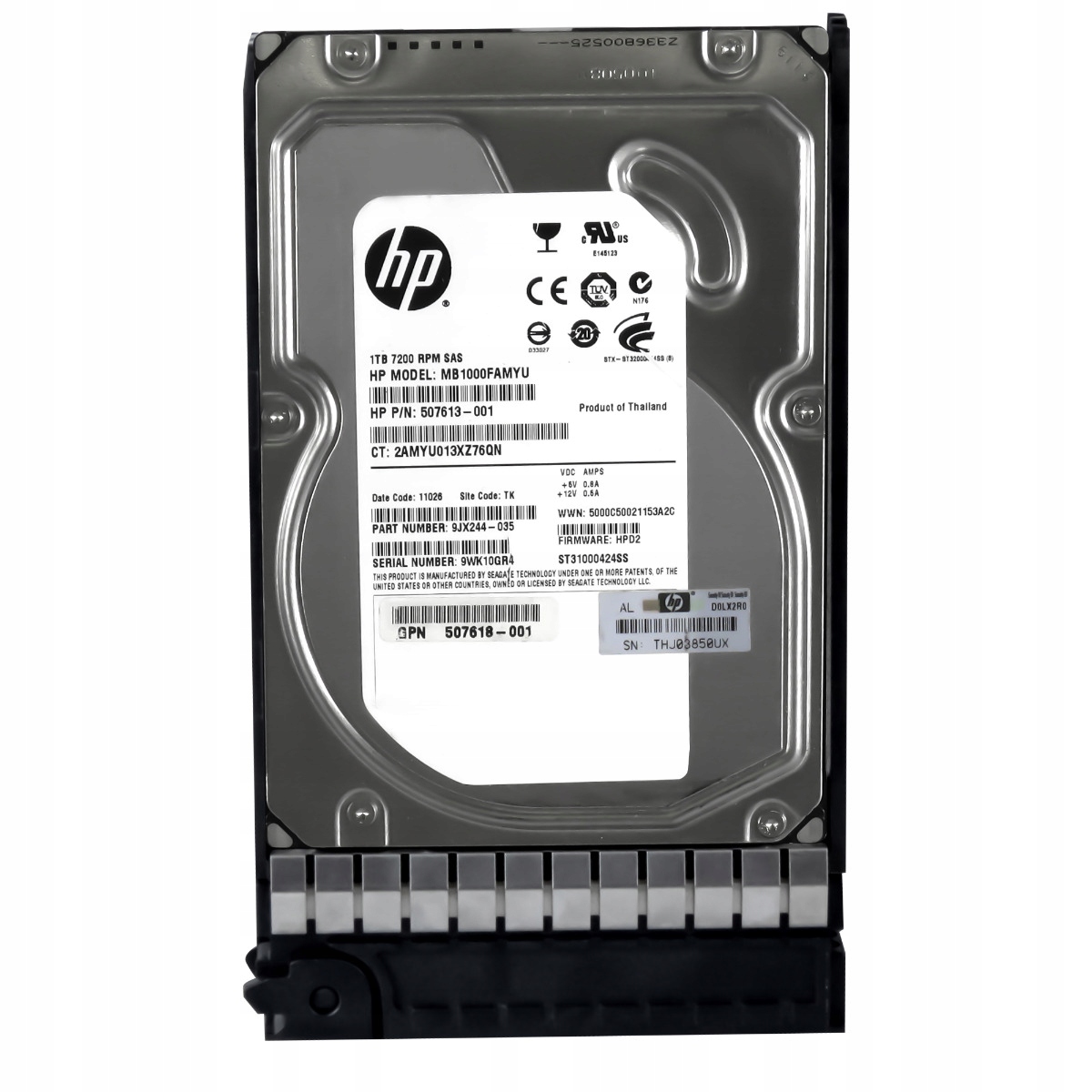 Hp 507613-001 461289-001 1TB 7.2K 16MB SAS-2 3.5'' MB1000FAMYU