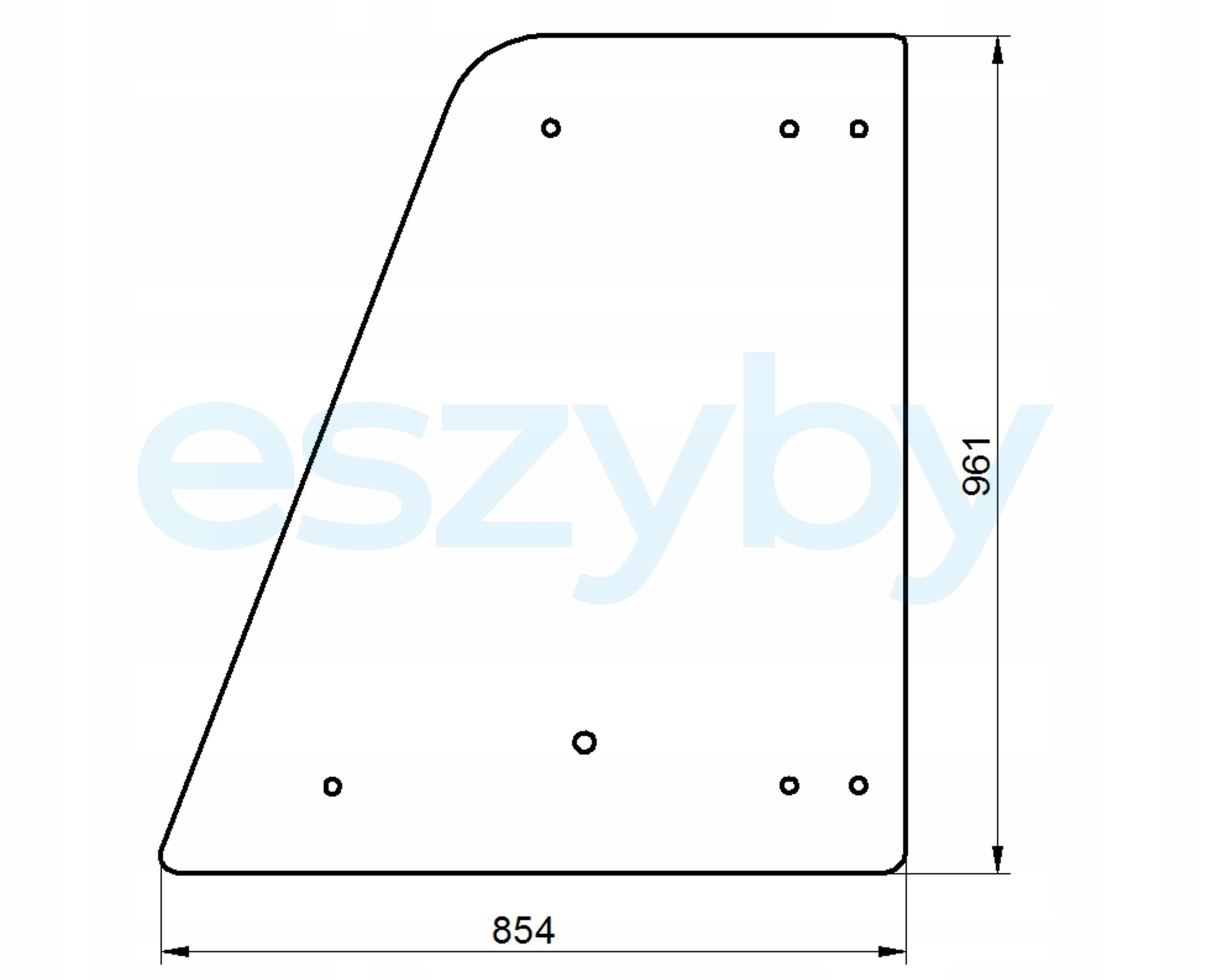 sklo teleskopický nakladač Terex Ausa horní dveře
