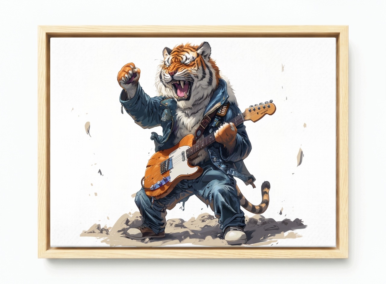 Obraz Rama American Box Tygr Kytarista Hudba Rock And Roll Metal 60x40
