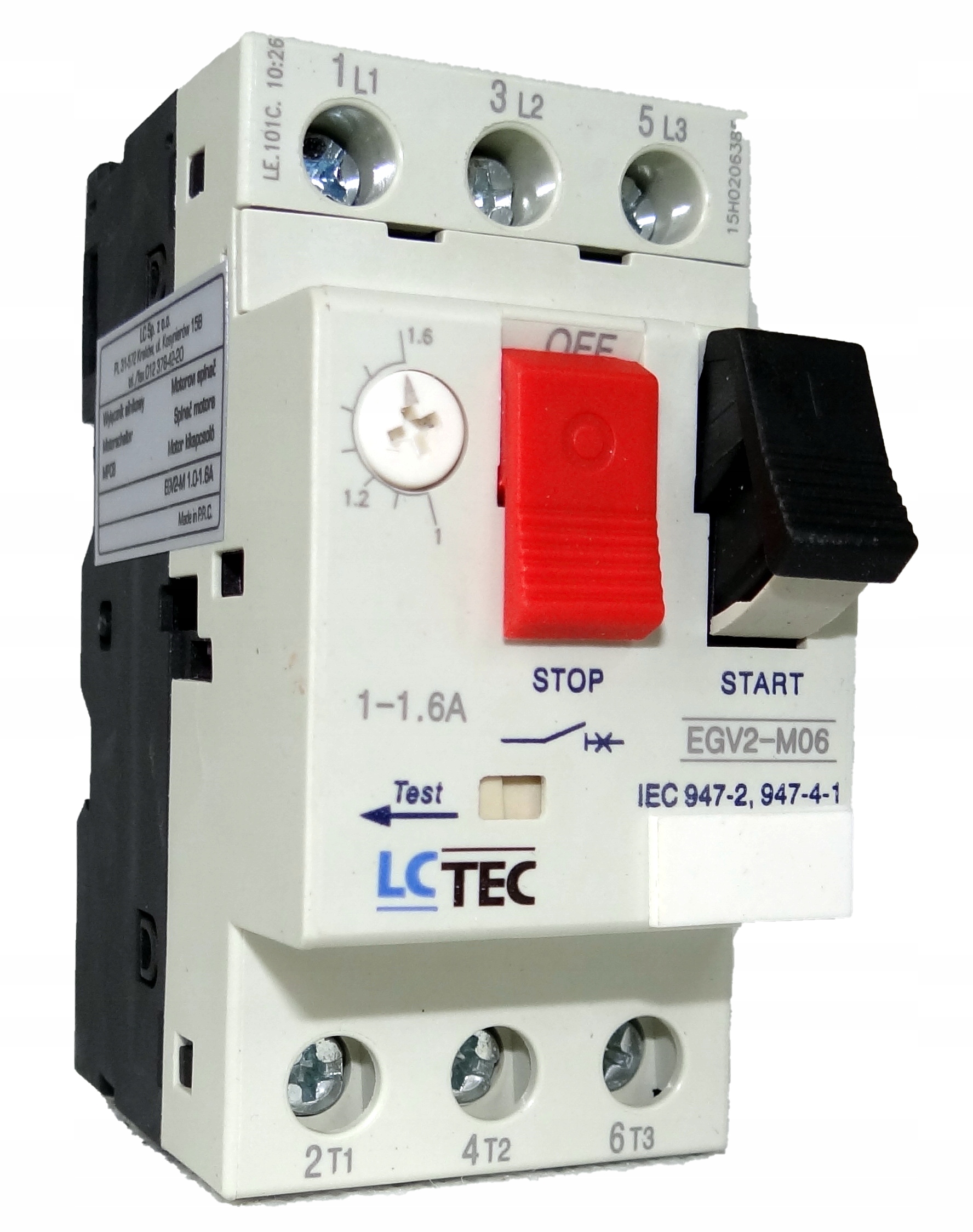 LcTec EGV2-M Motorový spínač 1.0-1.6A 490259