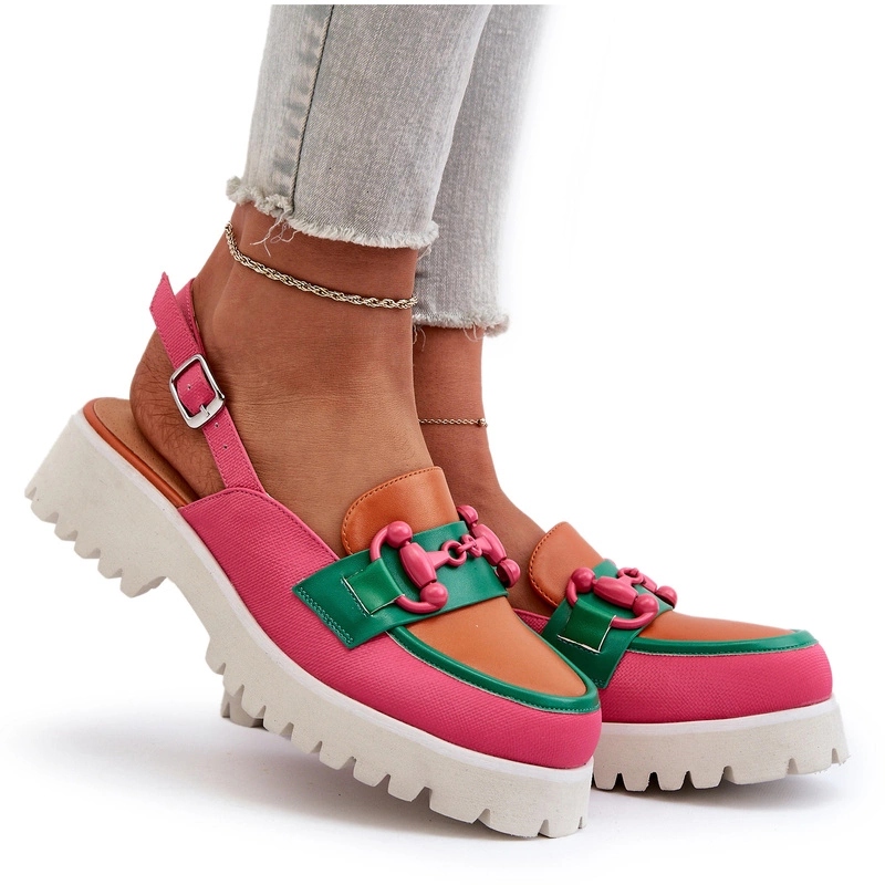 Dámské Sandály Módní Plochý Podpatek Ozdoba D&a MR38-656 Oranžová 37