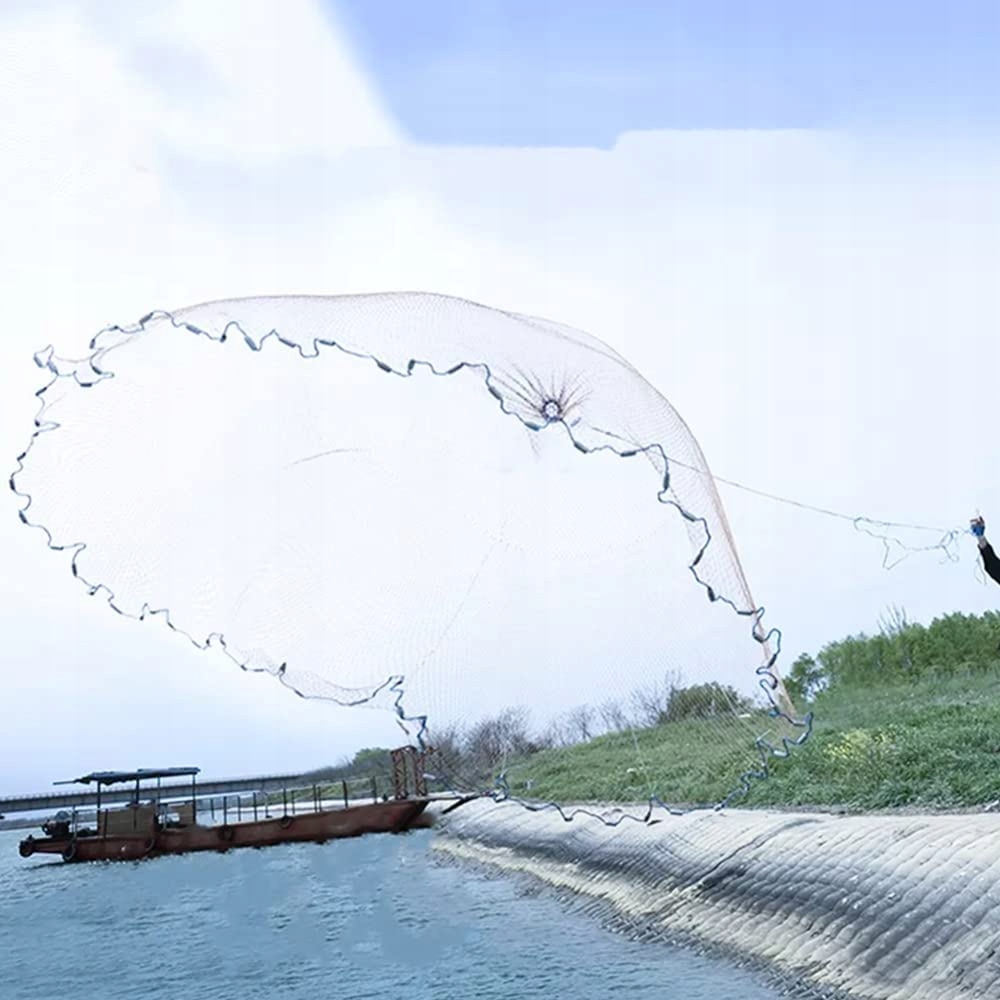 PROFESJONALNA SIEĆ RYBACKA DOBREJ JAKOŚCI 2,4m Szerokość produktu 240 cm