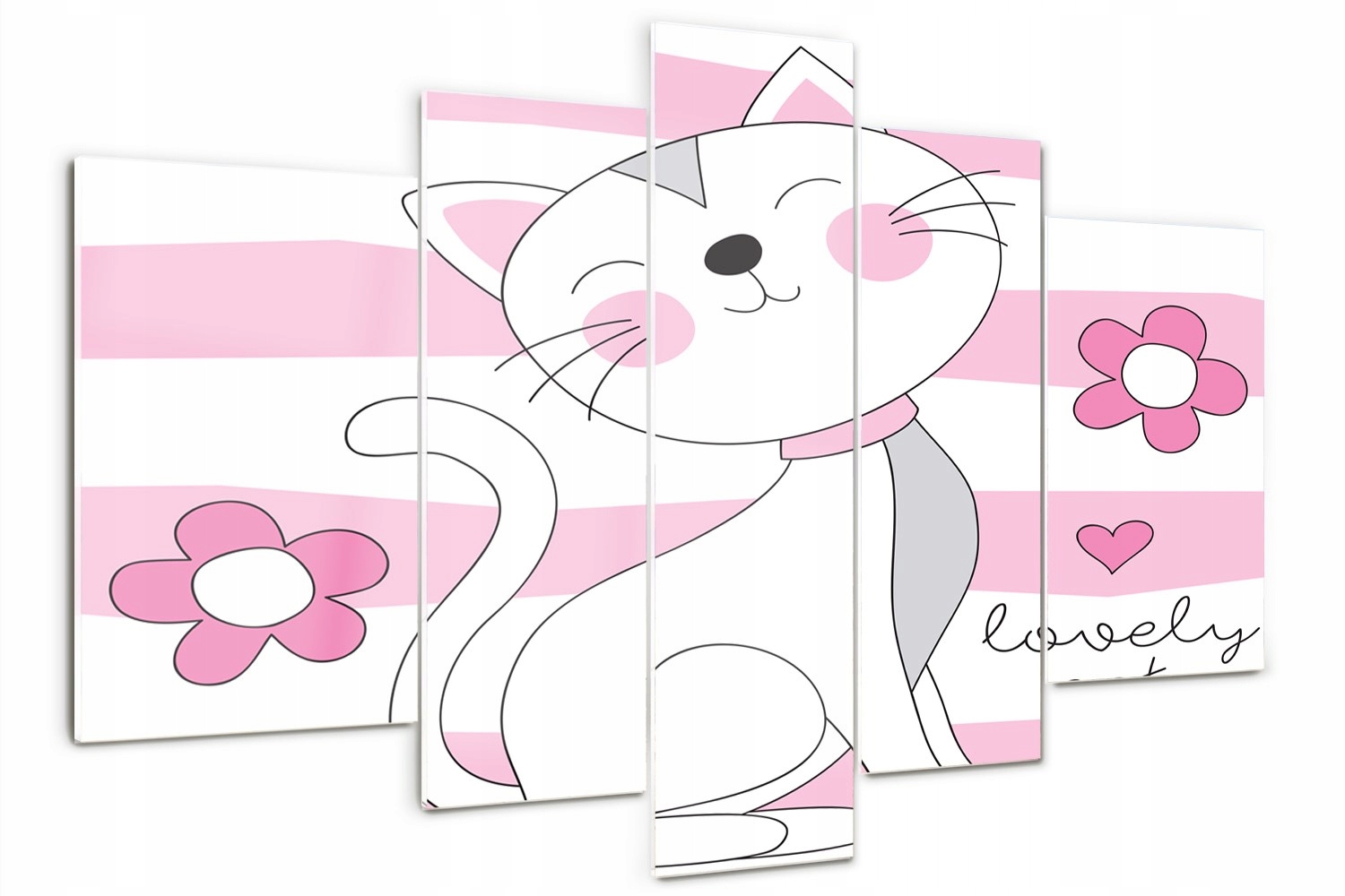 

Foto Obraz szklany tryptyk nowoczesny Biały kot