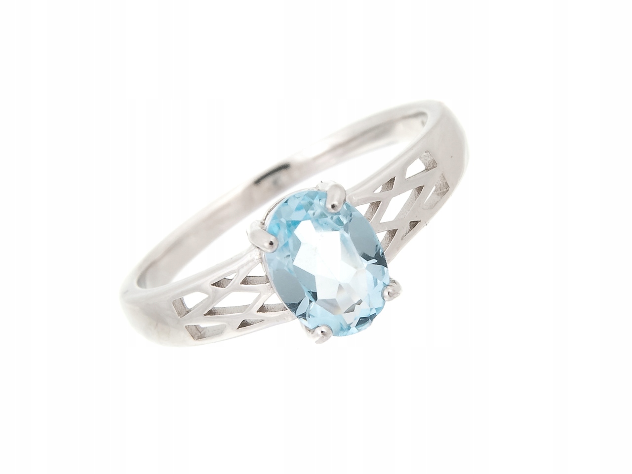 Prstýnek S Nebeským Modrým Topazem, Vel .12, Dárek