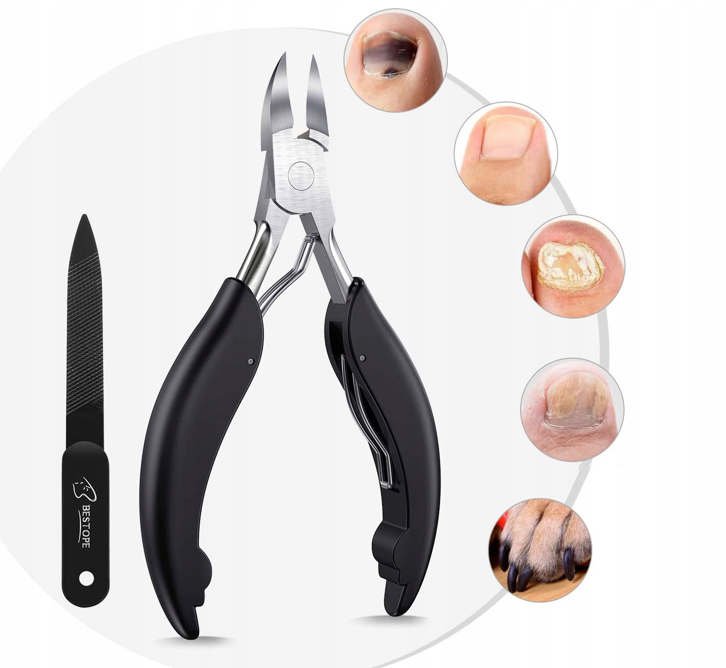 CĄŻKI OBCINACZ DO WRASTAJĄCYCH GRUBYCH TWARDYCH PAZNOKCI + PILNIK + ETUI EAN (GTIN) 5466182807342