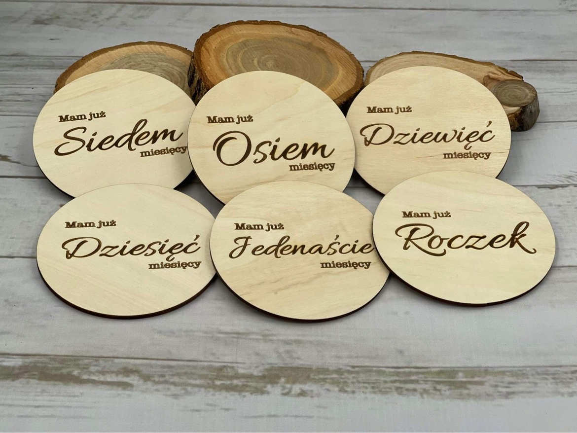 Tabliczki karty do zdjęć PIERWSZY ROK ŻYCIA Liczba sztuk 13 szt.