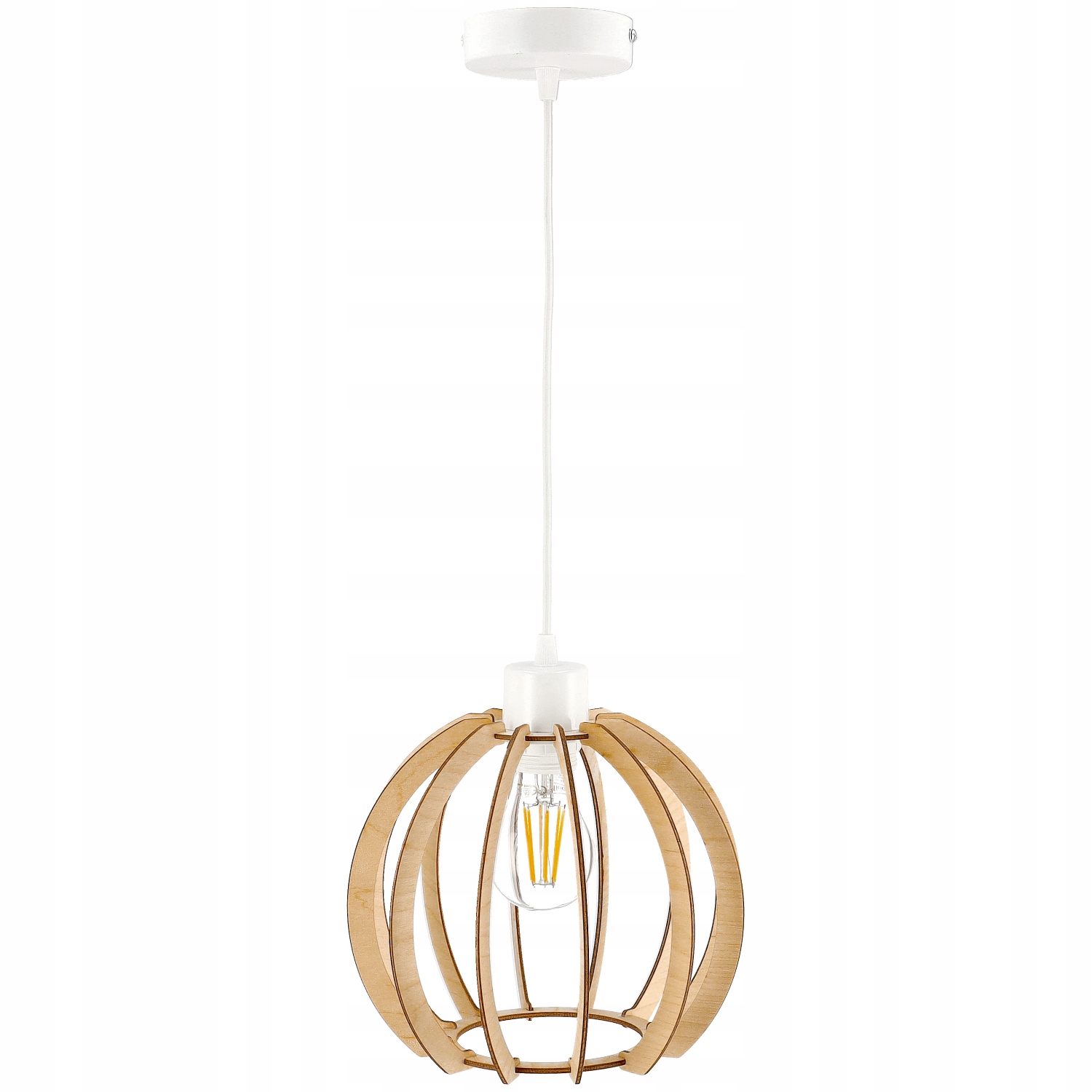 Závěsná Dřevěná Lampa Nastavitelná, Vzácná Koule E27