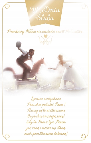 

Kartka dla Młodej Pary z okazji Ślubu sepi SAB35