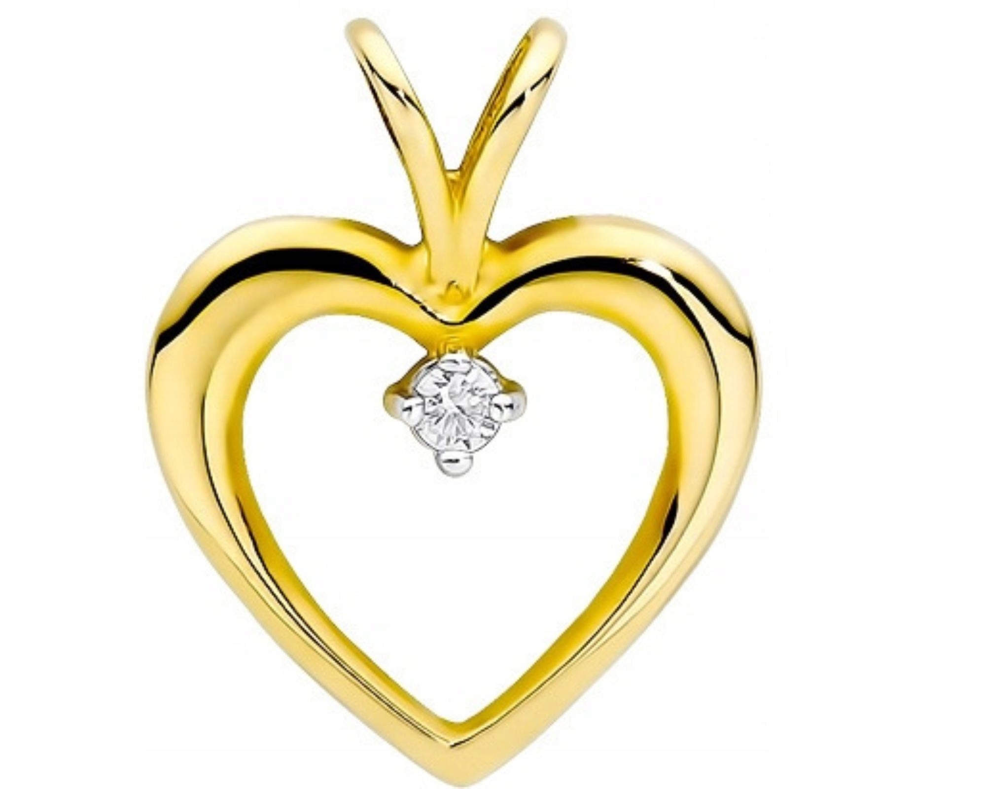 Zlatý přívěsek s briliantem srdce 585 diamant