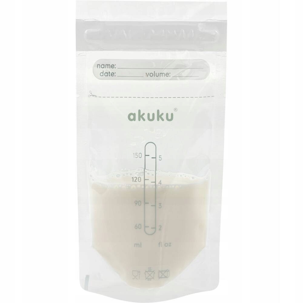 Akuku Woreczki Do Przechowywania Mrożenia Pokarmu 3PAK x90 Pojemność 150 ml