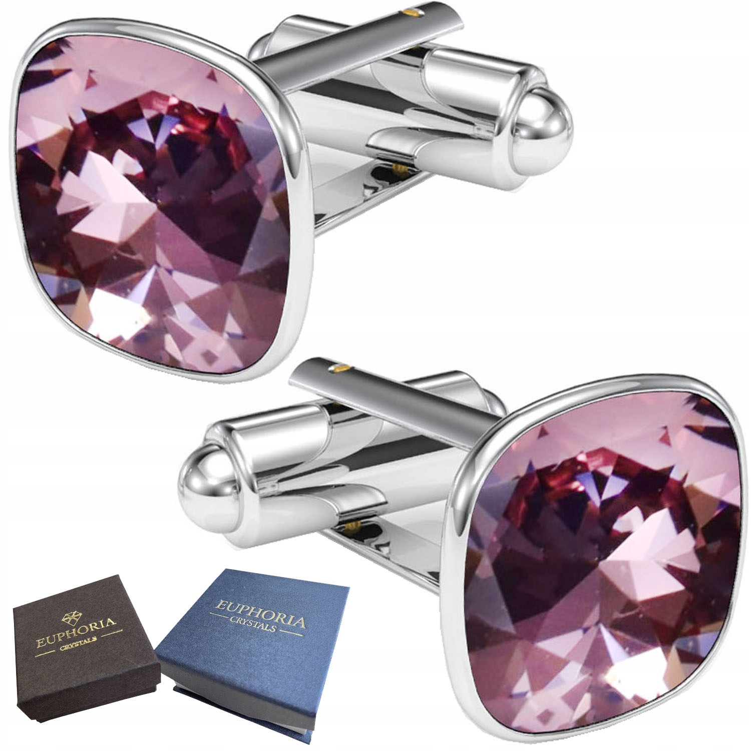 Stříbrné manžetové knoflíčky 925 Křišťál Dárek k Svatba K výročí narození