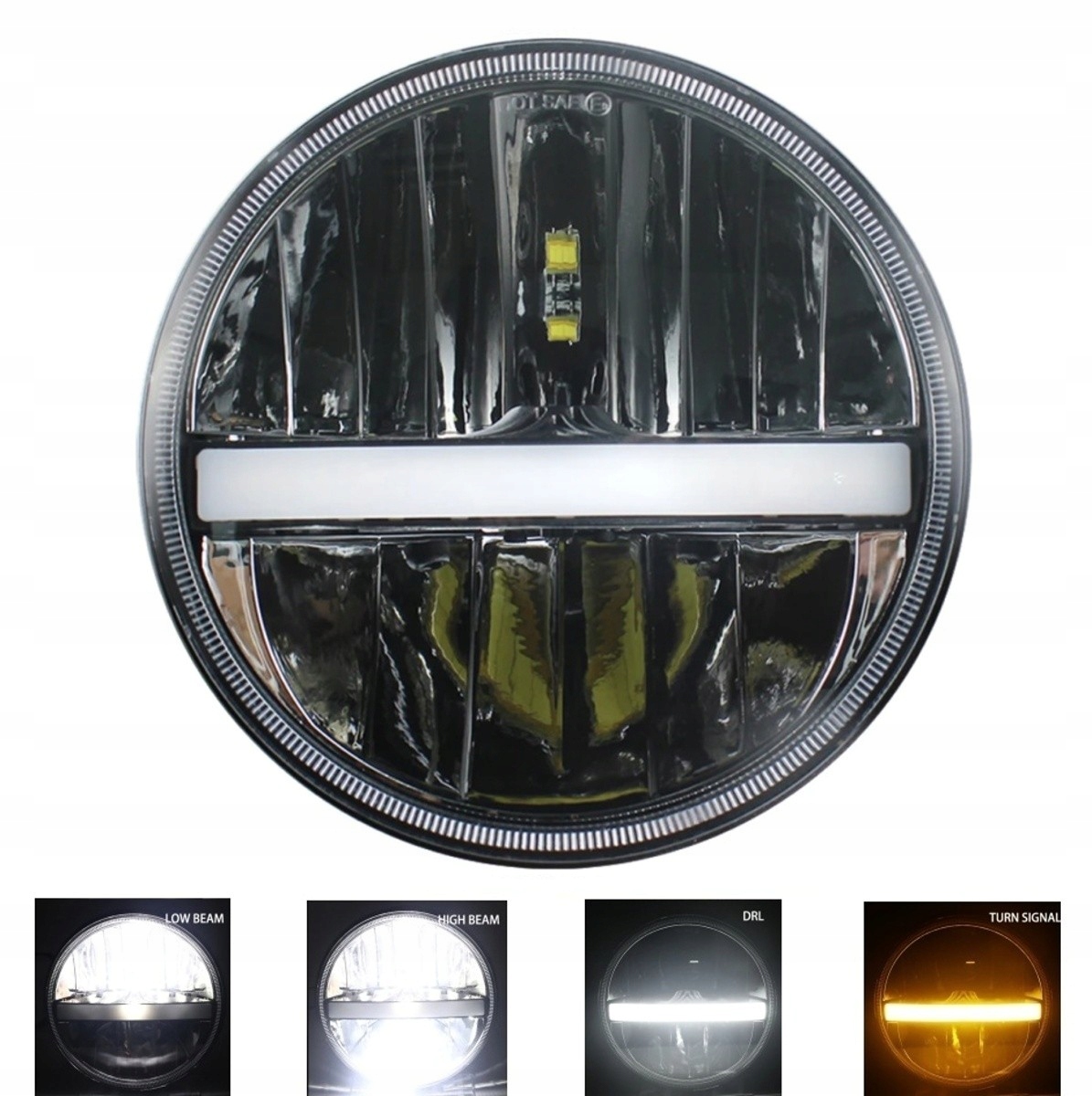 Přední světlo 7" Full Led 1 ks Harley Jeep Land Rover Hummer Lada Uaz