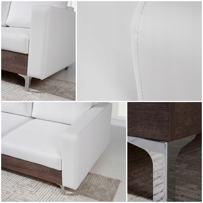 Nowoczesny Narożnik OREGON Wood jasna szarość Wysokość mebla 85 cm