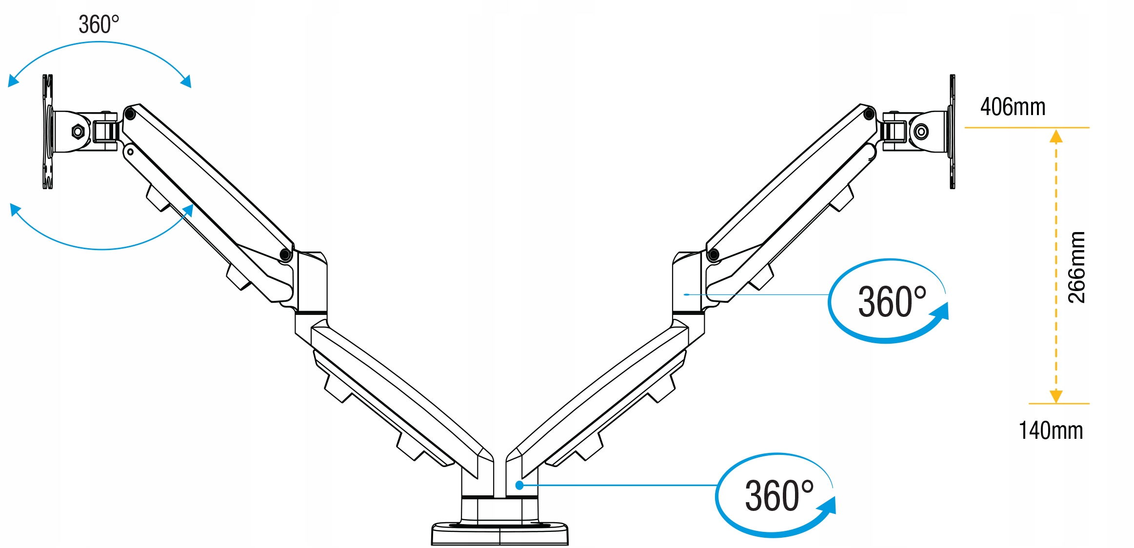 Uchwyt Biurkowy Na 2 Monitory LCD Fellowes Eppa Marka Fellowes