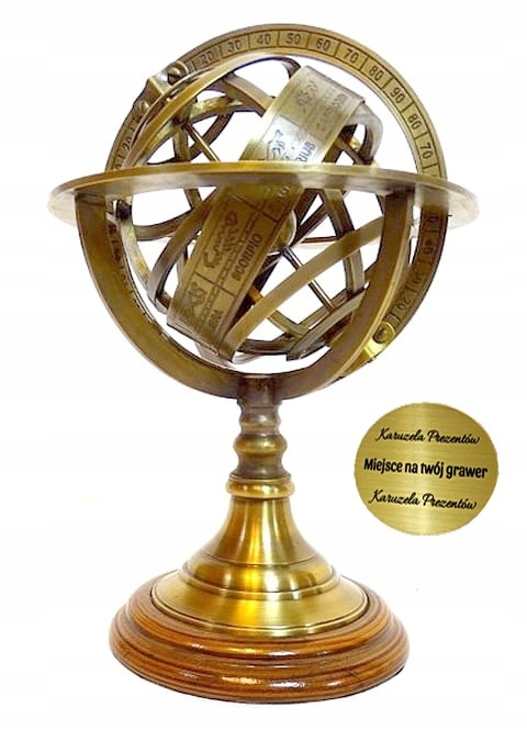 Astrolabium Sférická Mosadz Drevo Darček Pre Učiteľa Vedca m