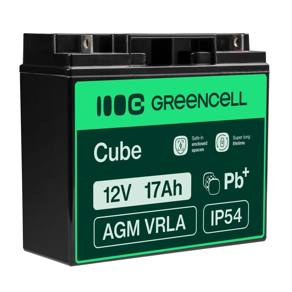 Green Cell Agm Vrla 12V 17Ah bezúdržbová akumulátor pro sekačku, skútr