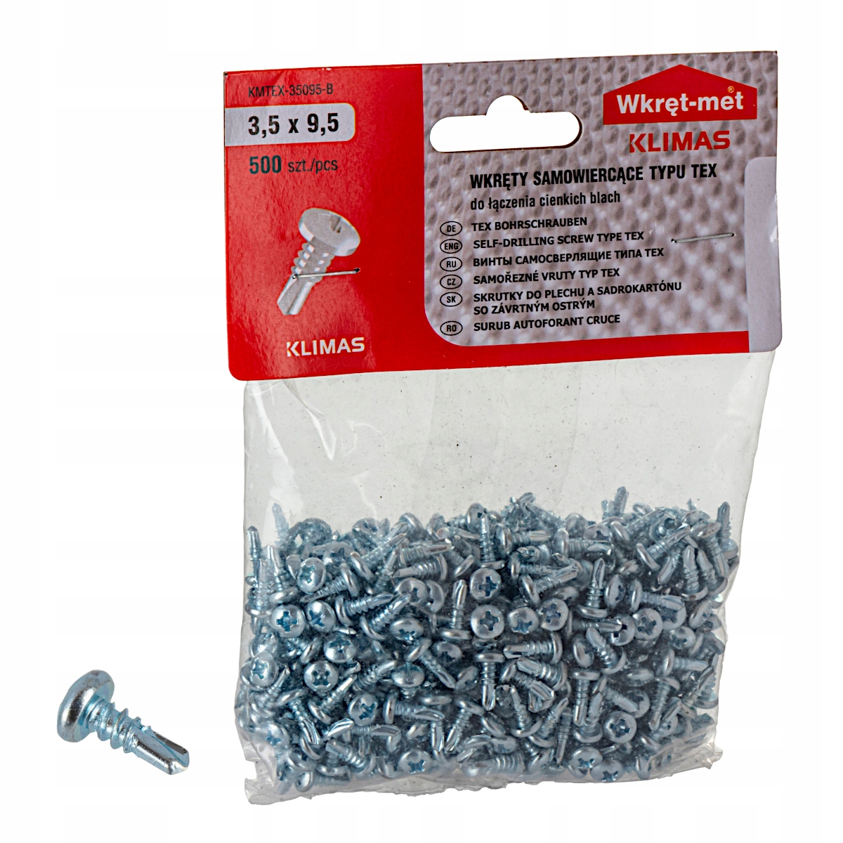 

Wkręty pchełki do profili 3,5x9,5 Tex 500szt Ocynk