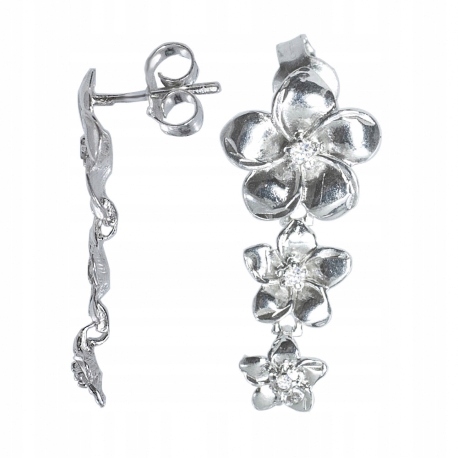 

Srebrne Kolczyki Kwiatki Z Cyrkonią Srebro 925