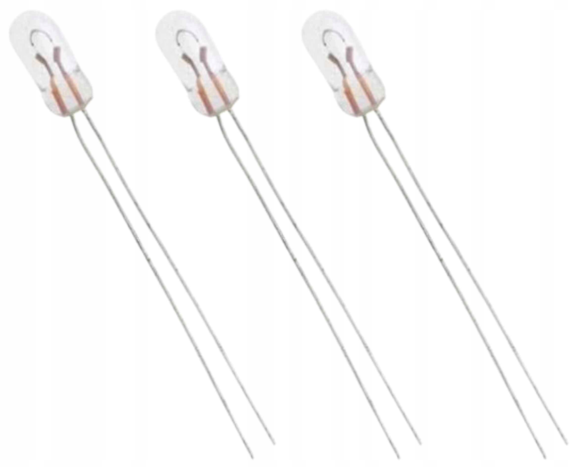 3x Żarówka Miniaturowa W1 W2 Do Zegarów Przycisków T1 T2 3x7mm 12V 65mA