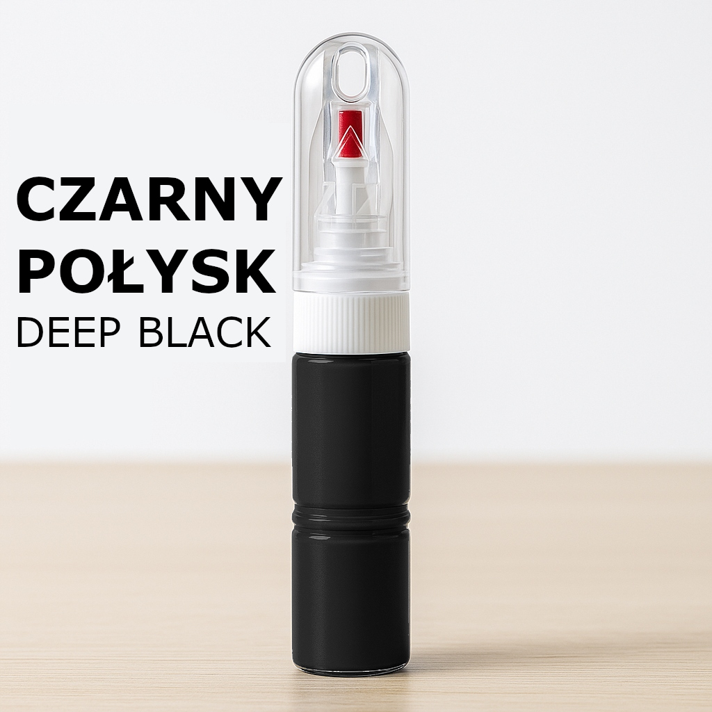 Czarny Połysk zaprawka z Lakierem pędzelek igła 20 ml