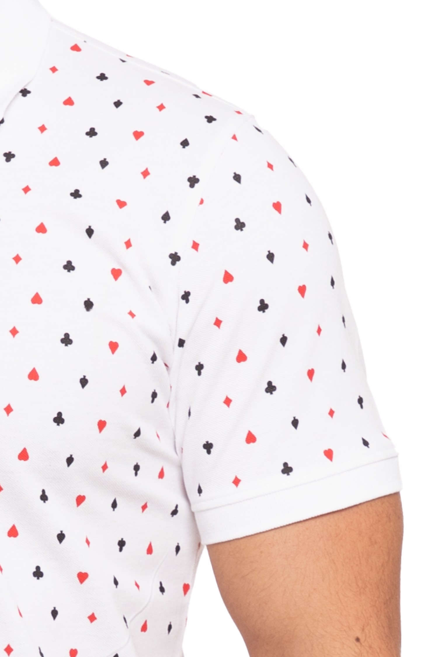 KOSZULKA MĘSKA POLO POLÓWKA W KARCIANY WZÓR ELEGANCKA KLASYCZNA MORAJ 2XL Kolor biały