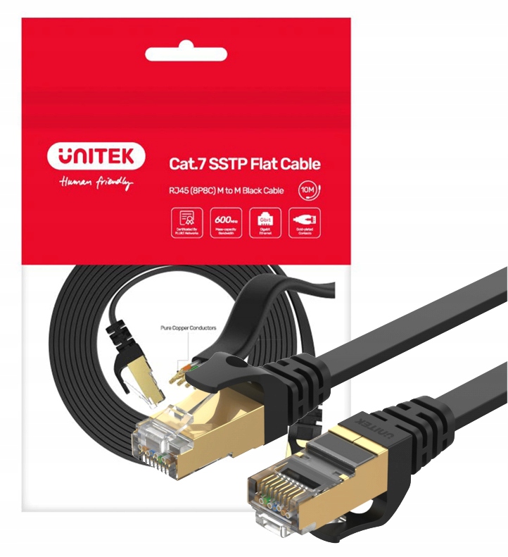 Patchcord Unitek S/FTP 7 RJ45 / RJ45 10 m czarny