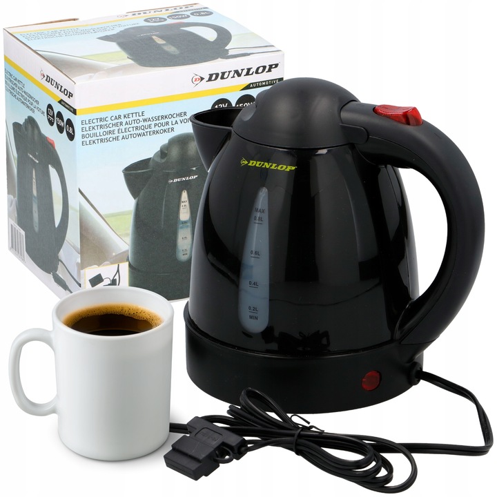 CZAJNIK SAMOCHODOWY 12V PODRÓŻNY DO POJEMNOŚĆ 800ml DUNLOP