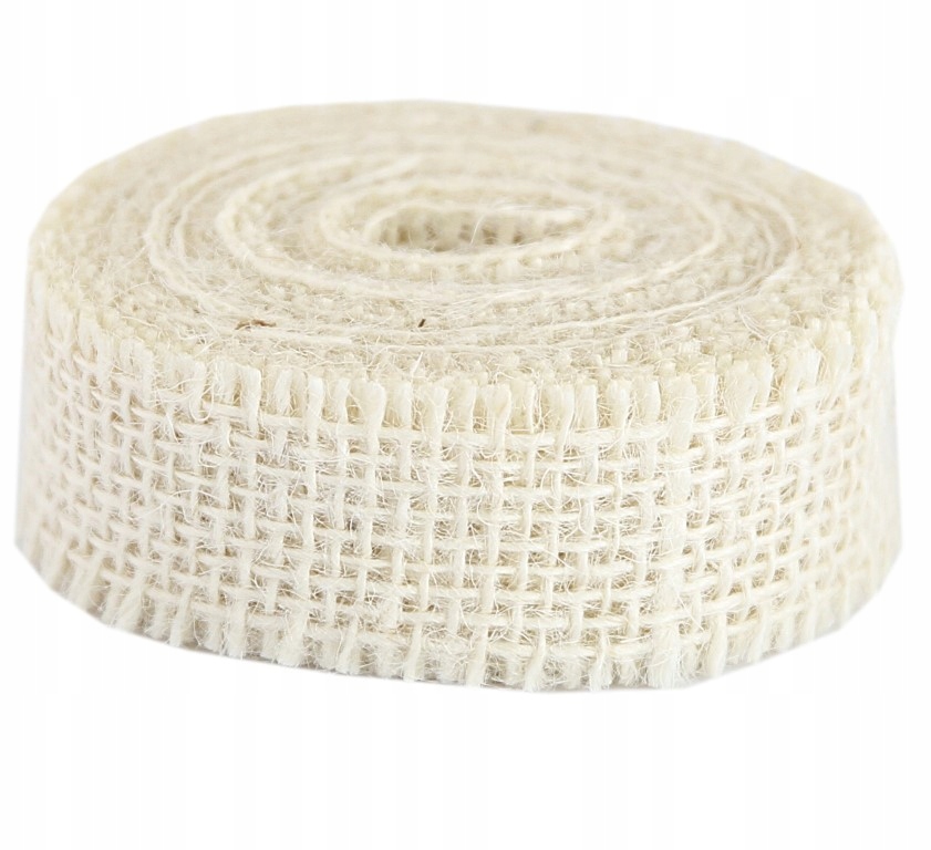 

Juta naturalna materiał siatka 3cm/5mb Biała/szara